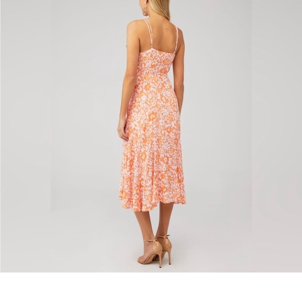 MinkPink Size XS Marli Midi Floral Wrap Dress - Picture 3 of 8